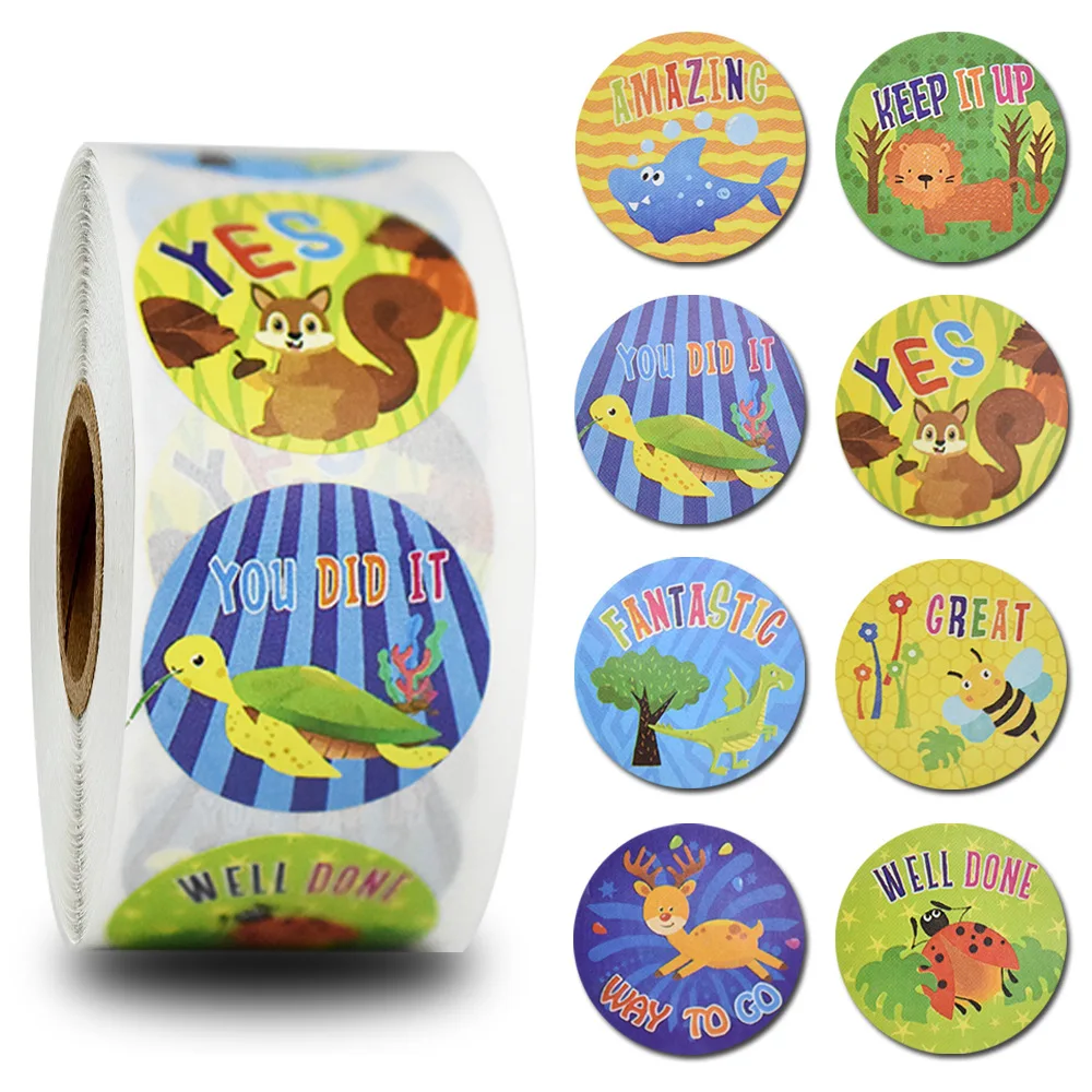 

500pcs Children's Toys Rewards Incentive Stickers Labels Office Stationery Decorative Labels Sealing Stickers Envelope Seal