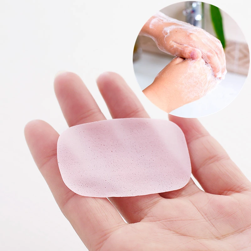 

Sdattor 100 шт. мыла для путешествий портативная бумага для мытья рук мыльная бумага s Ароматизированная ломтик для мытья рук Ароматизированная пена для ванны