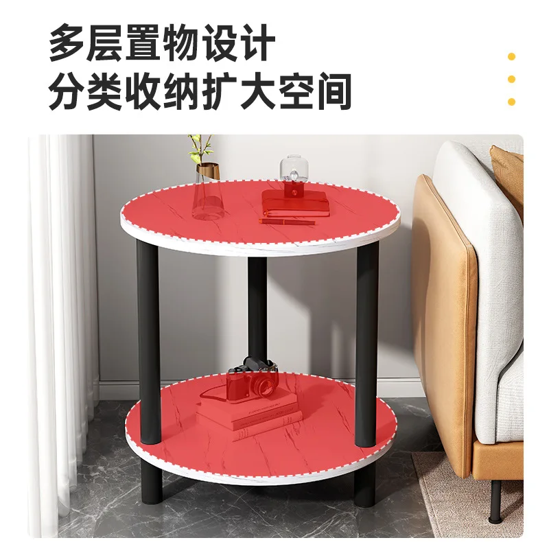 Боковой двухслойный диван для квартиры простой восьмиконечный столик спальни