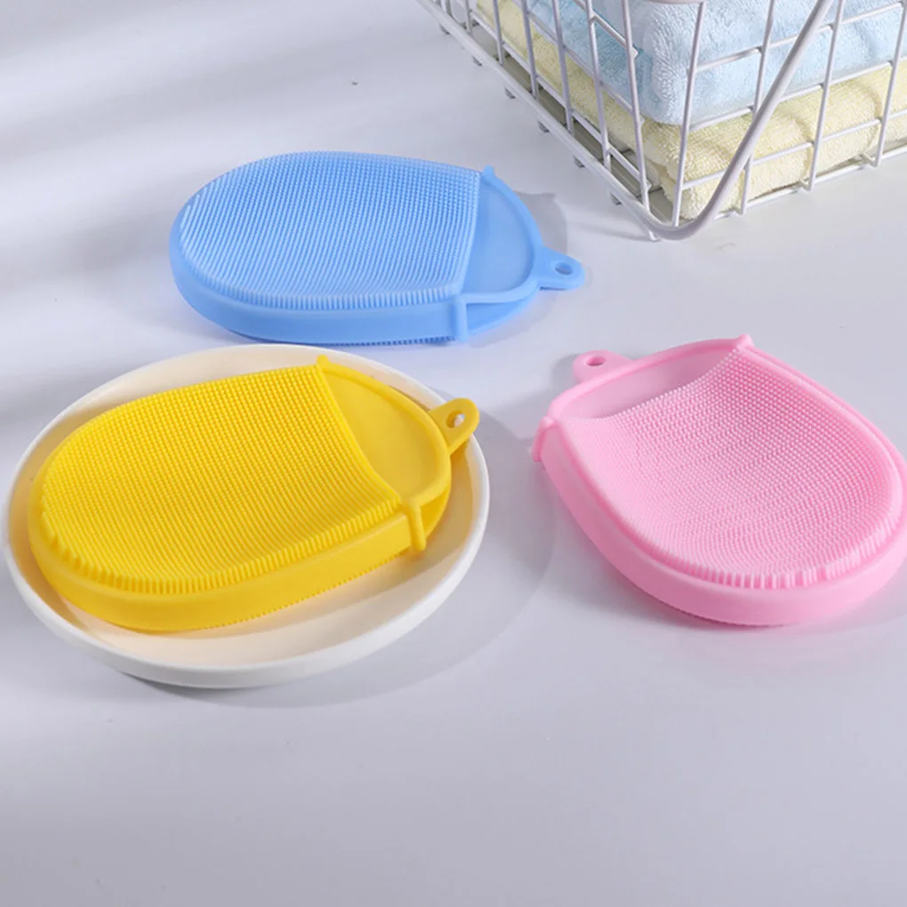 

1PC Baby Bath Scrubber Infant Shower Soft Face Body Cleansing Brush Pad Silicone Massge Scrubber