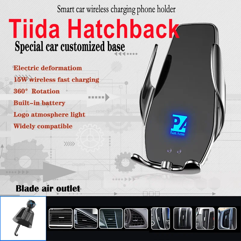 

For Nissan Titan Hatchback Car Cell Mobile Phone Holder Wireless Charger 15W Fit 2012 2013 Warrior 2016 2017 King Cab