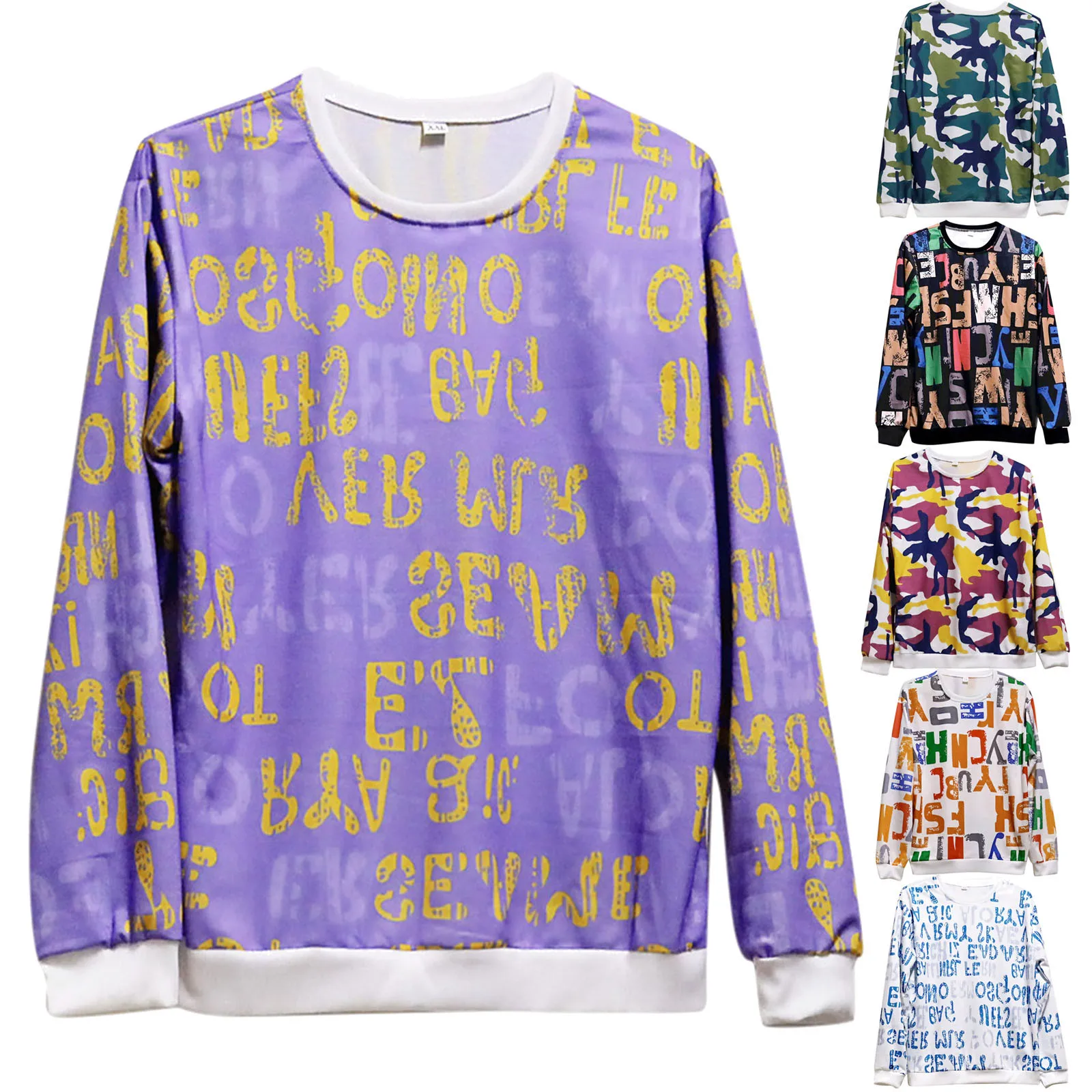 

Sweatshirt Women Trendy Women's Fashion Soft Warm Top Shirts Long Sleeve Letter Printed Top Blouise Pullover High Neck Knit Men