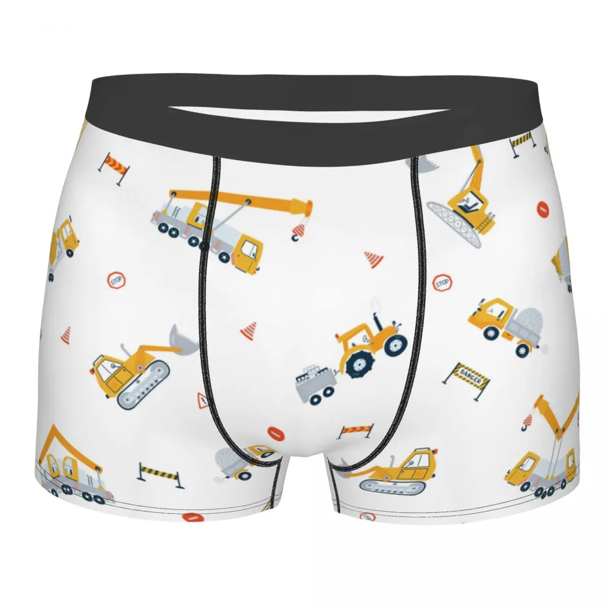 

Men's Panties Underpants Boxershorts Dump Truck Crane Road Signs Underwear for Man Sexy Male Boxer Shorts