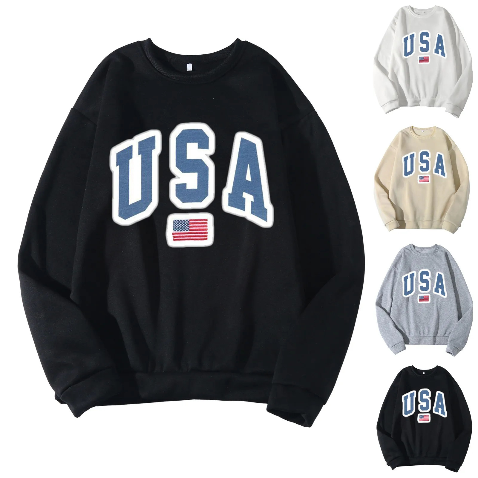 

Толстовка для мужчин и женщин, свитшот с круглым вырезом и длинным рукавом, с надписью и графическим принтом, кофта в США, 3xl
