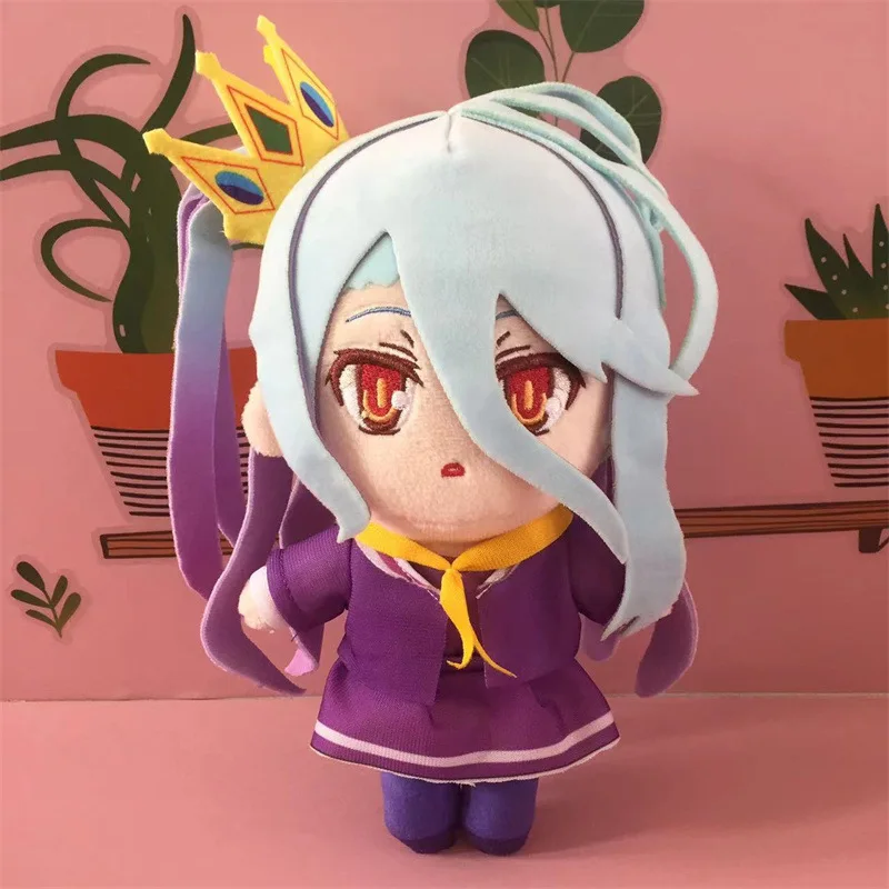 

20cm Cute NO GAME NO LIFE Anime Doll Shiro Plush Toy Cartoon Plushies Pillow Cosplay Props Birthday Gifts Child Girl