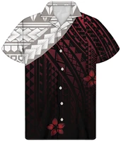 custom button oversized cardigan mens frangipani polynesian tribal print cardigan red bottom