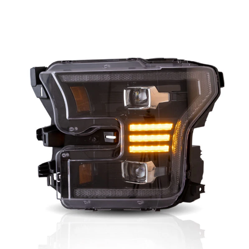 Фото Анимированные светодиодные фары Amber DRL для Ford Raptor 2016-2021, полностью светодиодные передние фары 2015-2017 для F150 №2