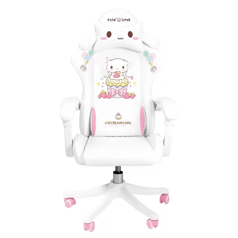 Cute Cartoon Chairs Bedroom Comfortable Office Computer Chair Home Girls Gaming Chair Swivel Chair Adjustable Live Gamer Chairs