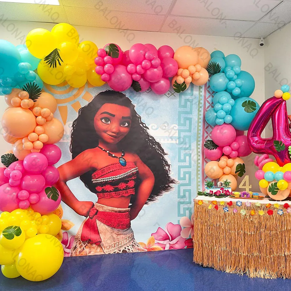 

117pcs Moana Princess Balloons Garland Arch Kit For Kids Birthday Baby Shower Party Decors Age 1-9 32" Foil Balloons Air Globos