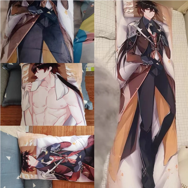 Игровой геншин ударт Чжун ли дакимакура косплей мужской Otaku чехол для тела