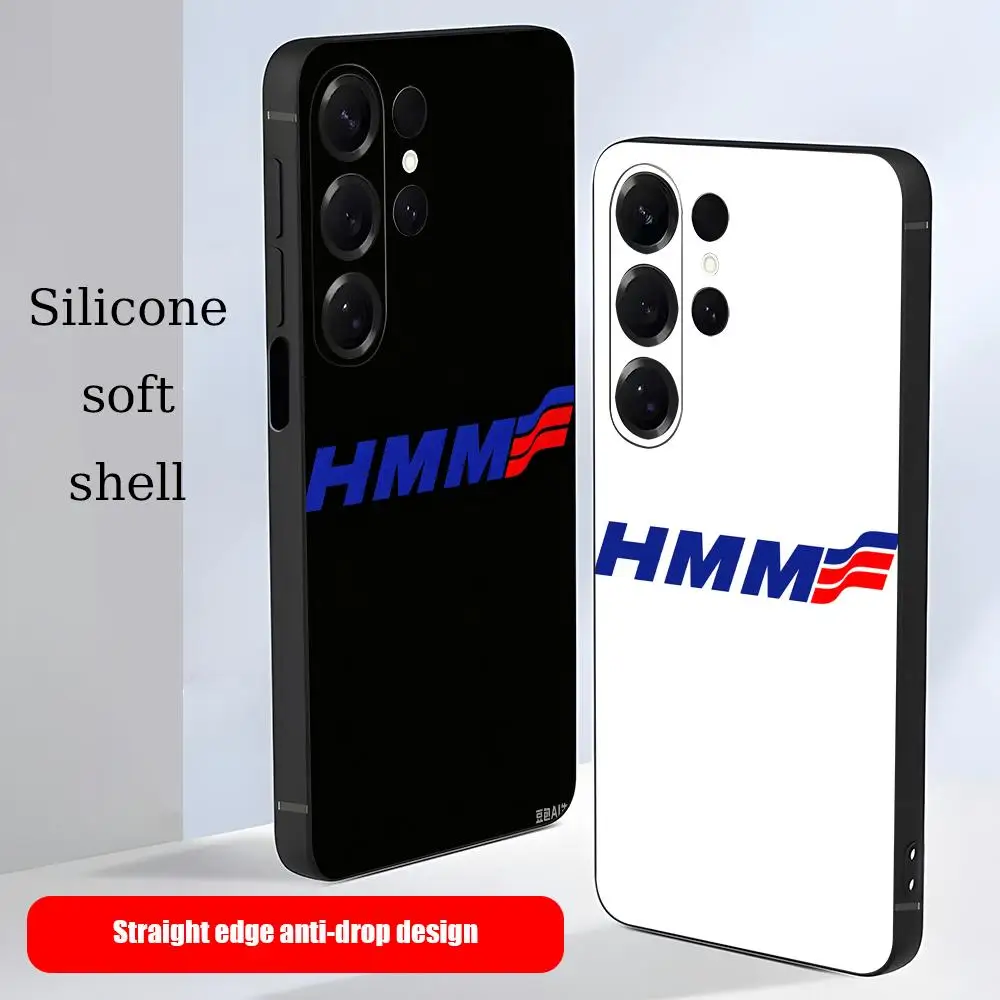 Фото Чехол для телефона HMM LOGO с модным дизайном для Samsung Galaxy S26 S25 S24 S23 S22 S21 Plus Ultra Fold, мягкий, черный. №2