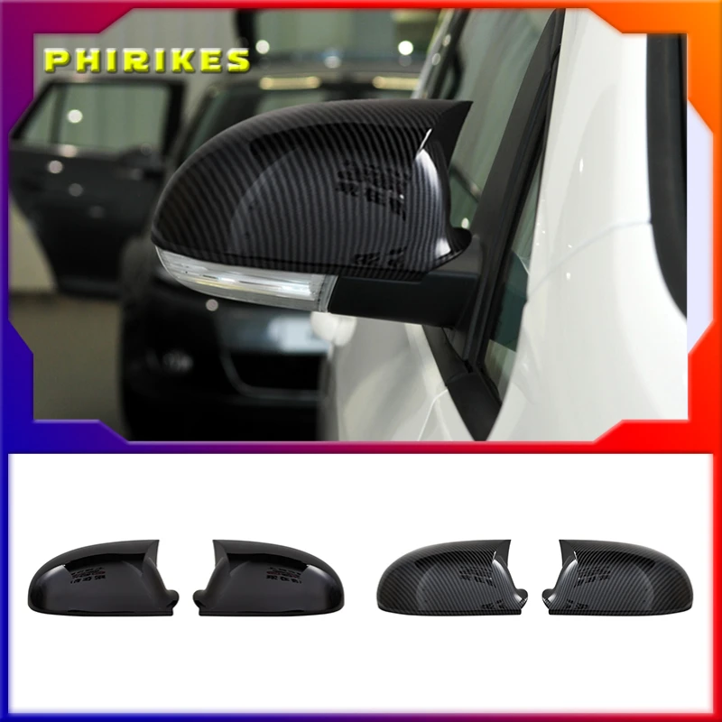 

2 Pieces ABS Plastic Bat Wing Mirror Covers Caps Rearview Mirror Case Cover Gloss Black Car Accessory For Volkswagen Golf Mk5 5