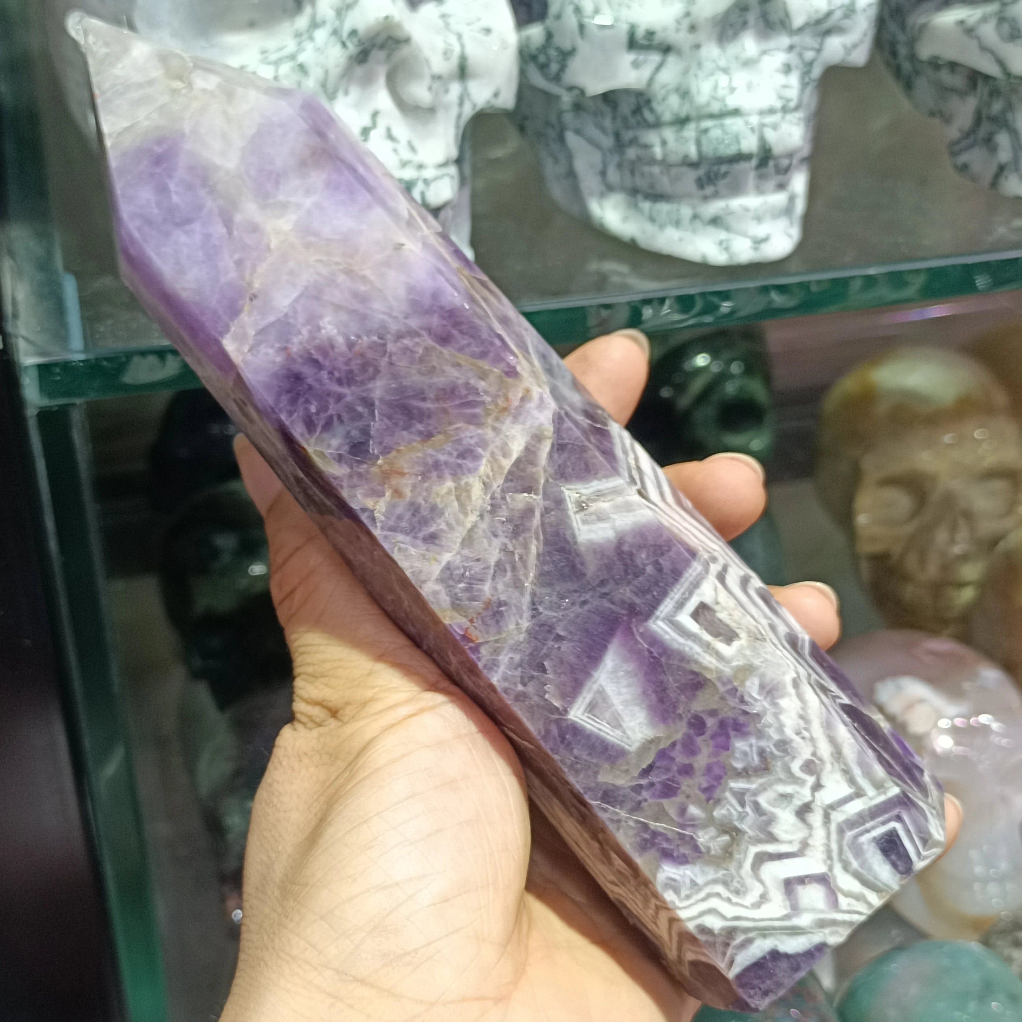 

NATURAL DREAM AMETHYST PILLAR QUARTZ OBELISK HOME DECOR HEALING GIFT