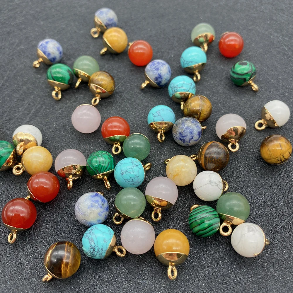 Натуральный камень круглый полированный кулон агат тигровый глаз маленький для