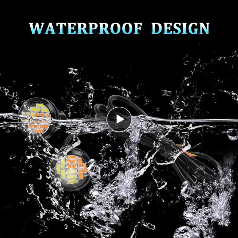 

3w Daytime Running Light Durable Practical Fog Lamp Multifunctional Portable Car Accessories White/amber Motorcycle Light