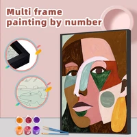 ruopoty diy painting by numbers with multi aluminium frame kits 60x75cm abstract girl craft picture paint wall art gift