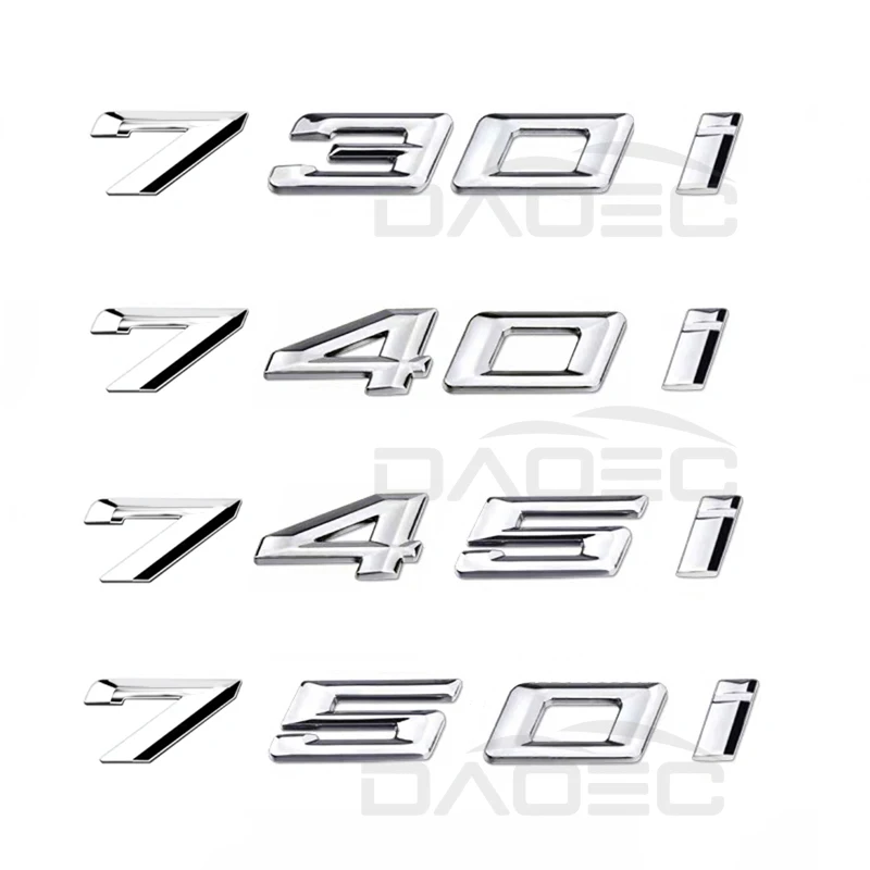 

Car ABS Trunk Letters Logo 730i 740i 745i 750i 760i Badge Emblem Decals Sticker For BMW 7 Series E38 E65 E66 F01 F02 G11 G12 G70