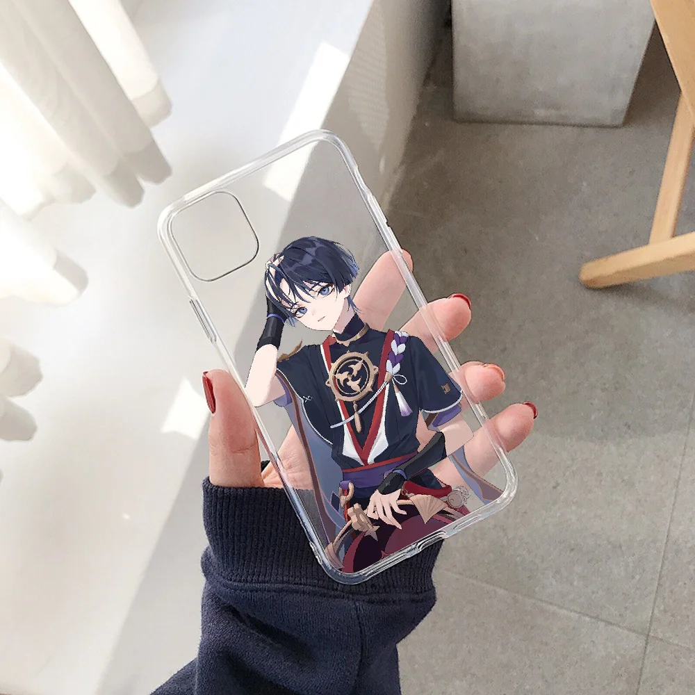 Чехол для телефона Genshin Impact Scaramouche Huawei P Mate P10 P20 P30 P40 10 20 Smart Z Pro Lite 2019 прозрачный