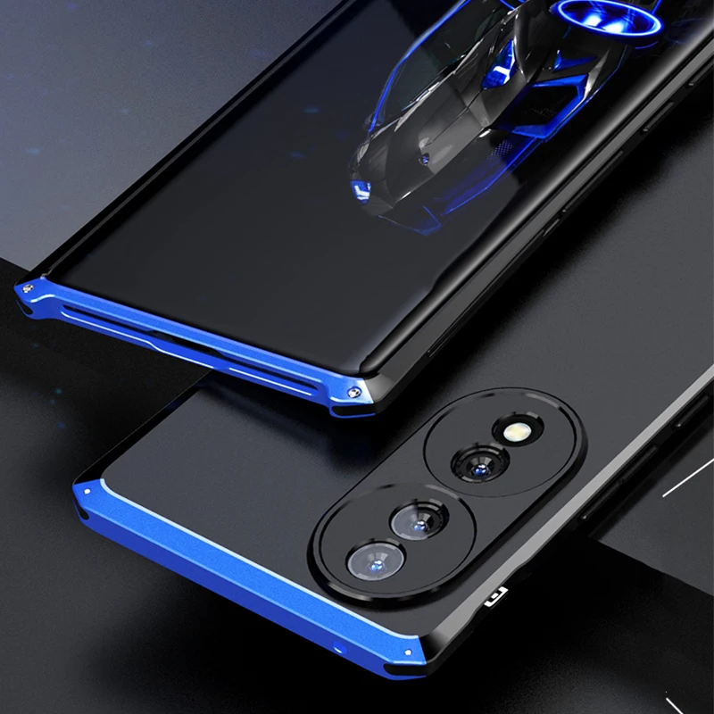 Shockproof Armor Metal Case For Huawei P50 Pro Mate 40 30 P40 Honor 70 80 60 50 Nova 8 9 Aluminum Bumper Matte PC Phone Cover