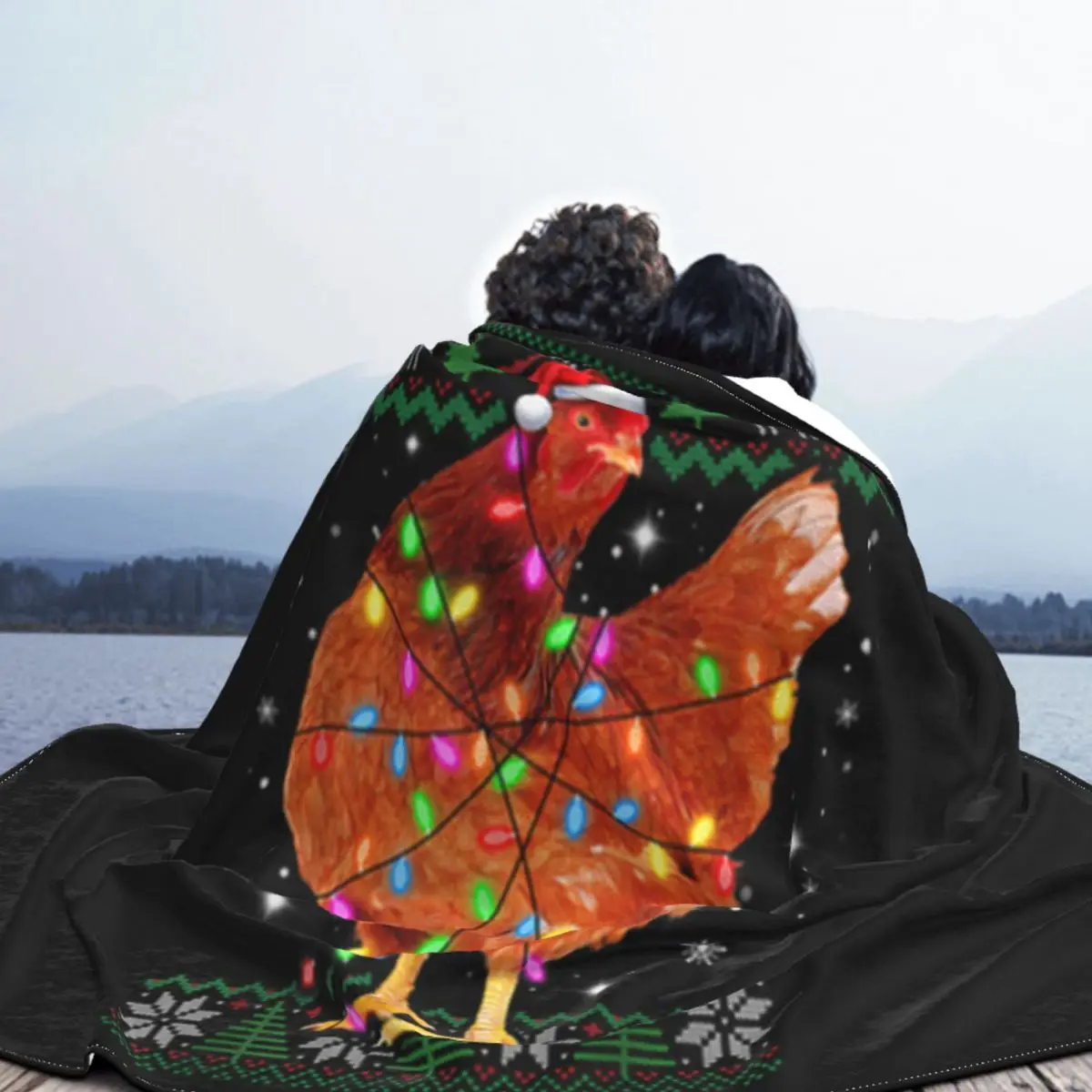 Популярные мужские куриные огни Санта-Клауса рождественские уродливые милые