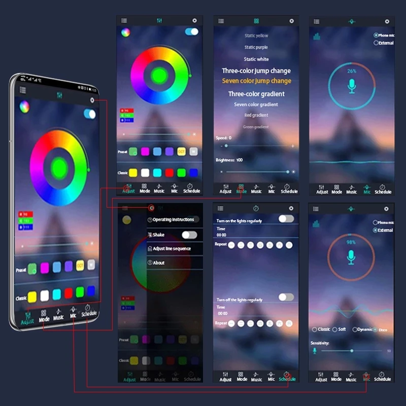 Светодиодная лента RGB для мотоцикла и автомобиля декоративная лампа с