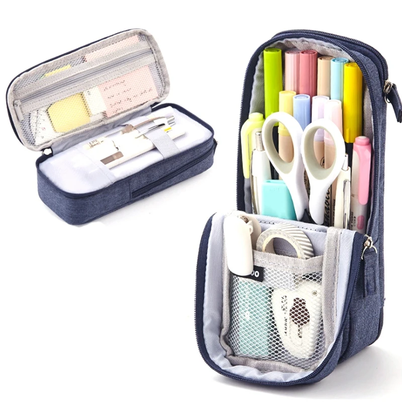 

ANGOO Pen Bag Two Layer Foldable Phone Holder For Stationery School