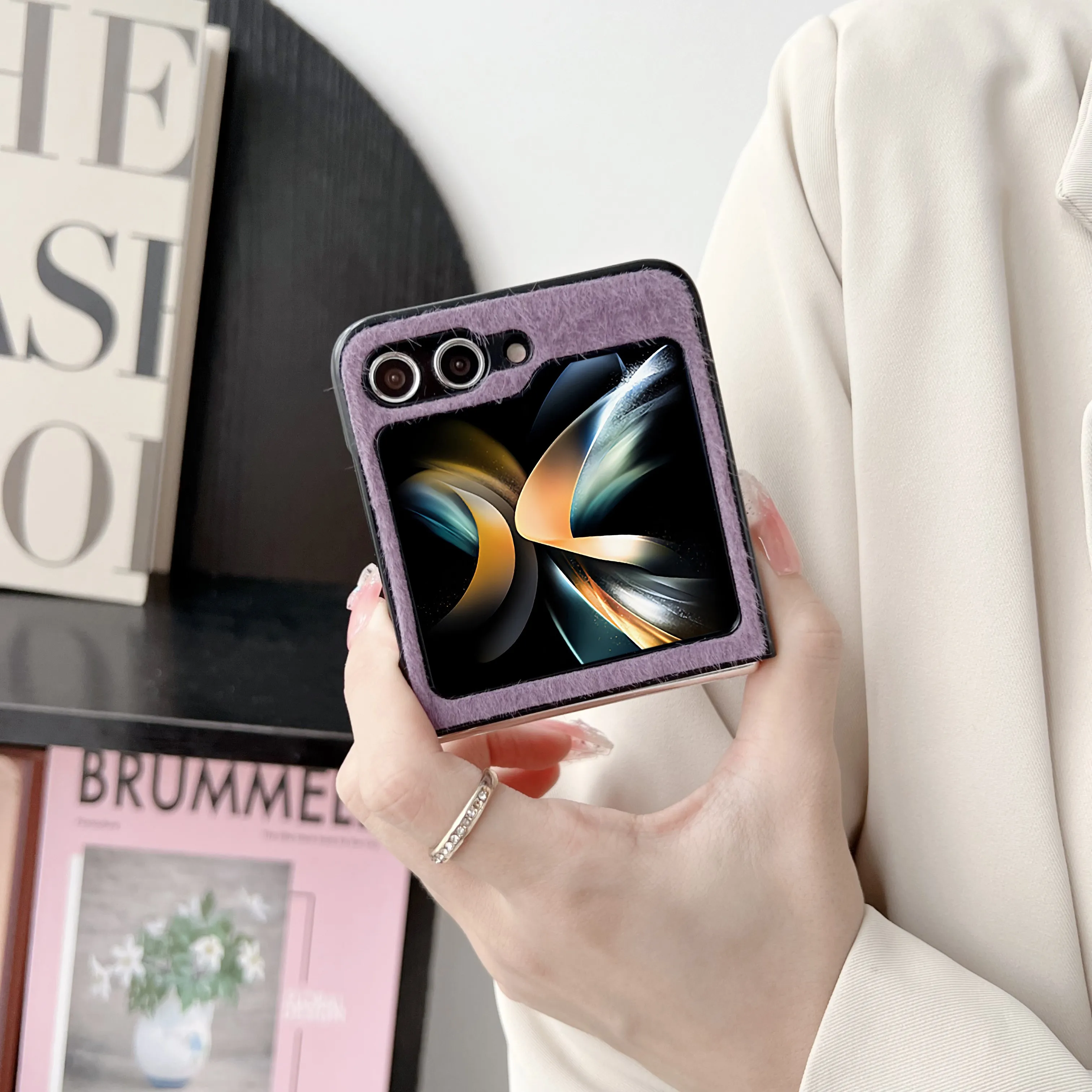 Чехол для телефона из искусственной кожи Samsung Galaxy Z Flip 5 Flip5 ZFlip5 5G Жесткий