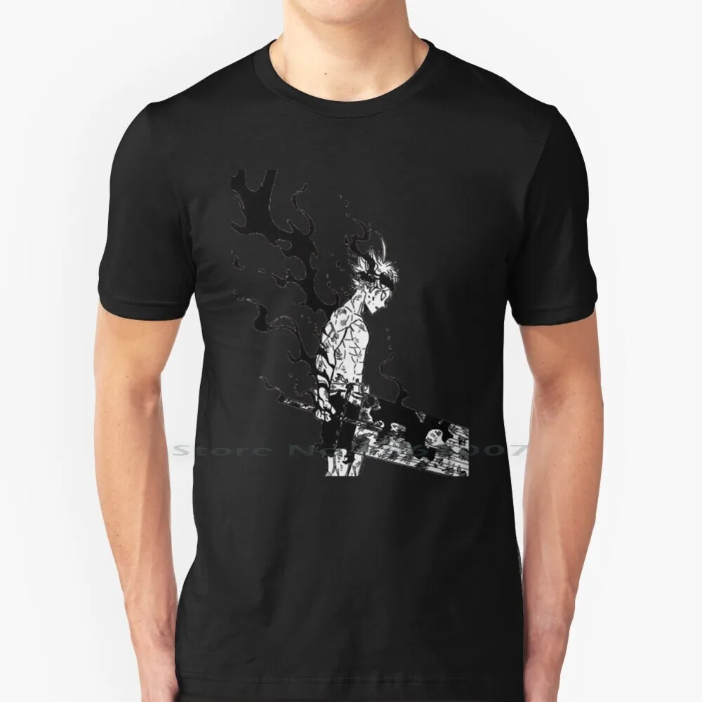 Футболка с черным клевером из 100% хлопка мечом анимацией супермощностью - купить