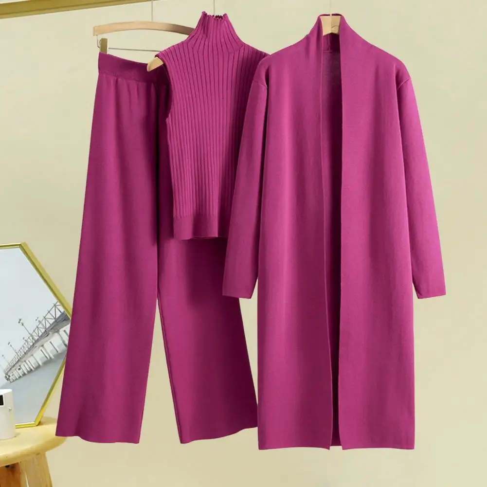 Женский комплект из трех предметов модный однотонный жилет кардиган брюки