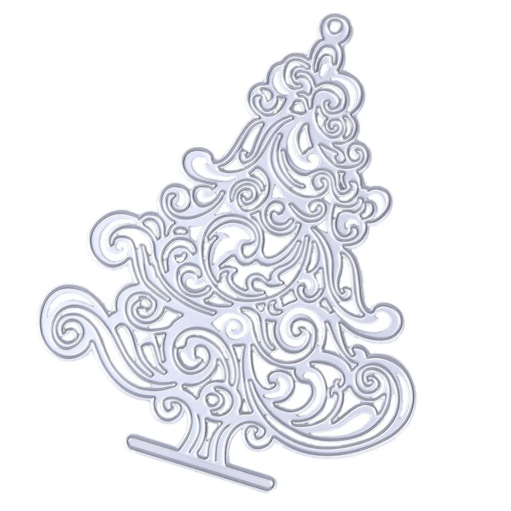 

Dies Cuts Christmas Tree Cutting Die Decorative Embossing DIY Stencil (Silver)