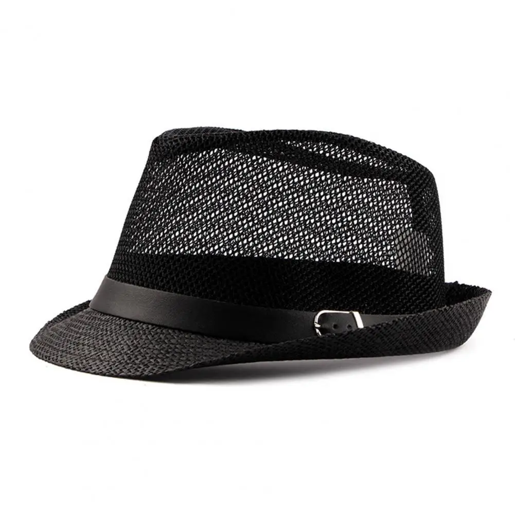 

Men Women Panama Hat Vintage British Style See-through Hollow Out Cowboy Men Mesh Hat Headwear Summer Sun Protection Gorras