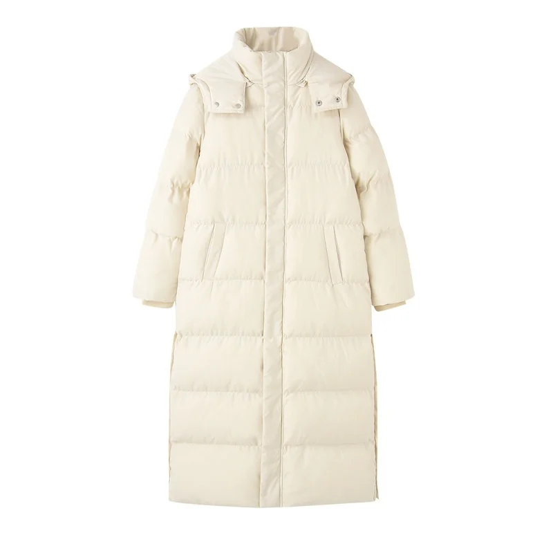 Winter Long Hooded Parka Coat Fashion Casual Thick Cotton Padded Coat -30 Degrees Loose Warm Cotton Coat Large Padded Snow Coat