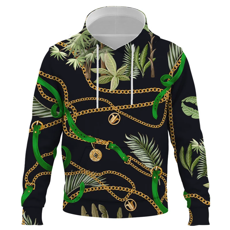 

3D iron print hooded sweatshirt luxury harajuku pullover for men and women