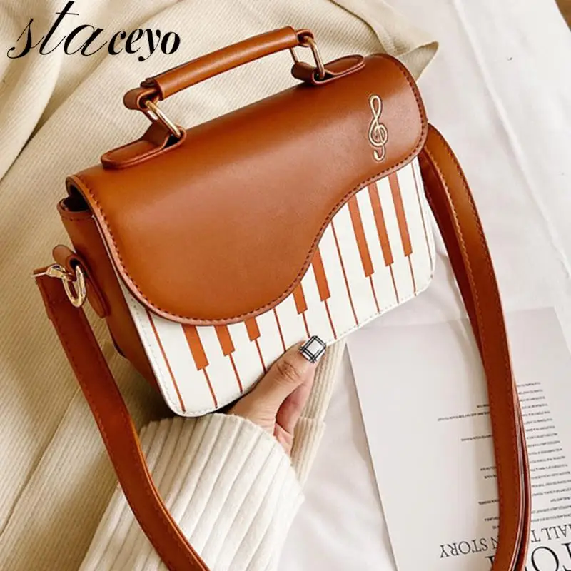 

Cute Piano Pattern Fashion PU Leather Casual Ladies Handbag Shoulder Bag Crossbody Messenger Bag Pouch Totes Women's Flap Bolsas