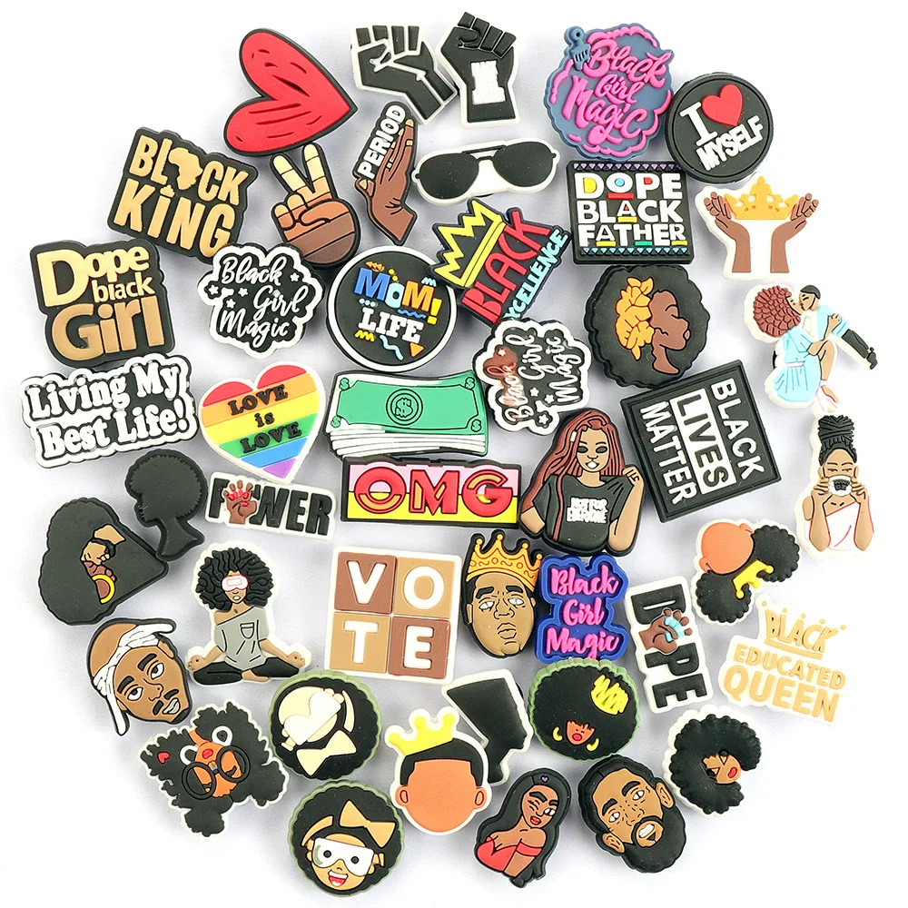 

Hot Sale 50-100Pcs Mixed Cartoon Random Different Shoes Charms Fit Croc Charm Shoes/Wristbands Children Party Birthday Gift