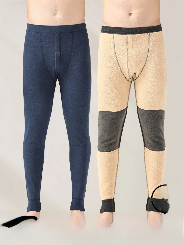 Утепленные брюки Duocai мужские с защитой колена и флисовыми хлопчатобумажными