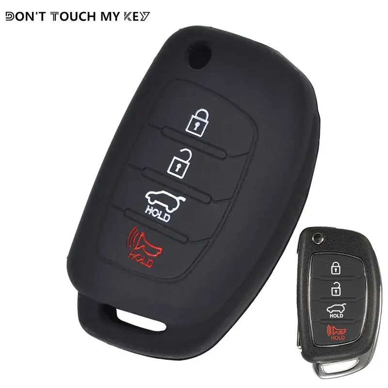 

4 Button Silicone Car Remote Key Fob Shell Cover Case For Hyundai Sonata Santa Fe i40 Skin Holder Protector