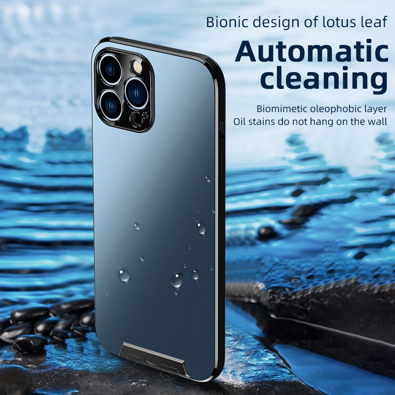 Magnetic Phone Cases Magsafe For iPhone 14 13 Pro Max Metal Stand Lens Protection Invisible Bracket Wireless Charging Back Cover