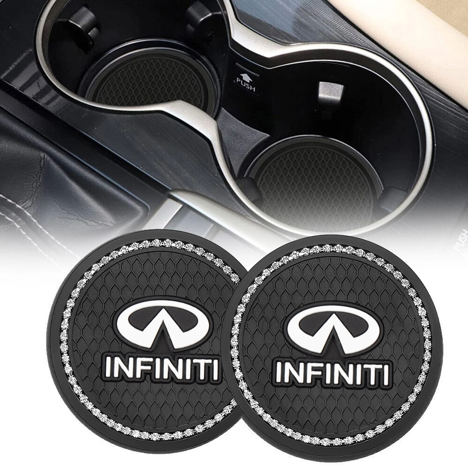 

Автомобильная подставка для чашки с водой, нескользящий коврик, эмблема, аксессуары для интерьера для Infiniti IPL Q50 Q70 QX50 Qx56 qx60 Q30 G37 G35 Q60