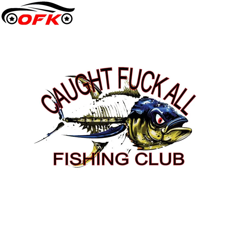 

Cool Creative Funny Caught ALL Fishing Club Decal PVC Car Sticker 15CM*9.7CM