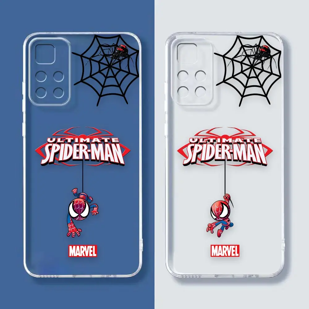 

Clear Phone K40 Case For Redmi K40 NOTE 11 11S 11T 11S 10 10S 9 9T 9S 8 7 PRO PLUS MAX 5G 4G Case Cartoon Marvel Spiderman