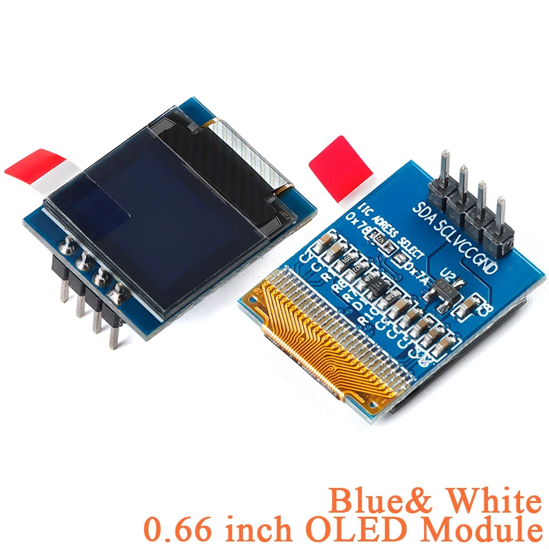 

0.66" 0.66 inch OLED LCD Dispaly Screen Module 3.3V White Blue SSD1306 Driver I2C IIC 64X48 LED 64*48