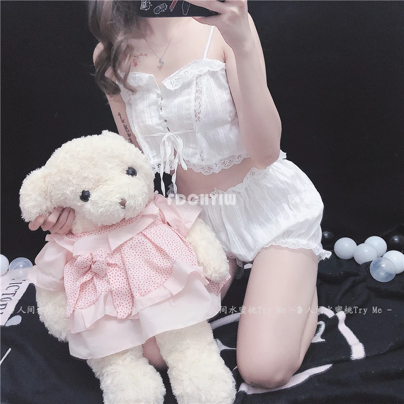 

Pajamas for Women Sexy Chiffon Lingerie Set Lolita Underwear Set Panties Bondage Nightwear Caitsuit Costume Transparent