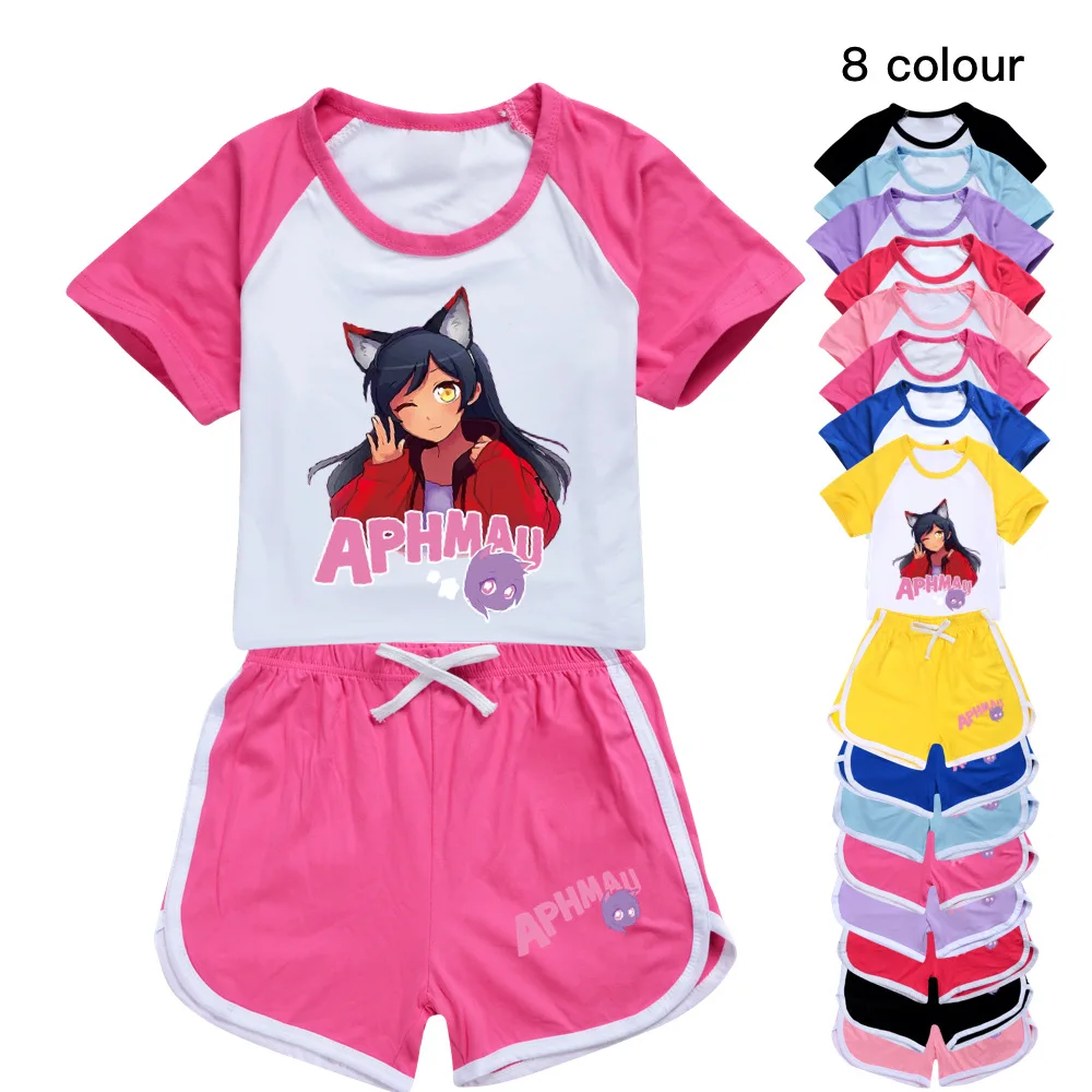 

Aphmau Clothes Kids Summer Tracksuits Toddler Girls Outfits Boys Leisure Clothing Set Children Short Sleeve T-shirt Shorts Suits