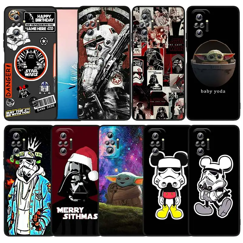 

Star Wars baby yoda Mickey For Xiaomi Redmi Note 11 10S 10 9T 9S 9 8T 8 7 6 Pro Plus Max 5G Black Soft Funda Capa Phone Case