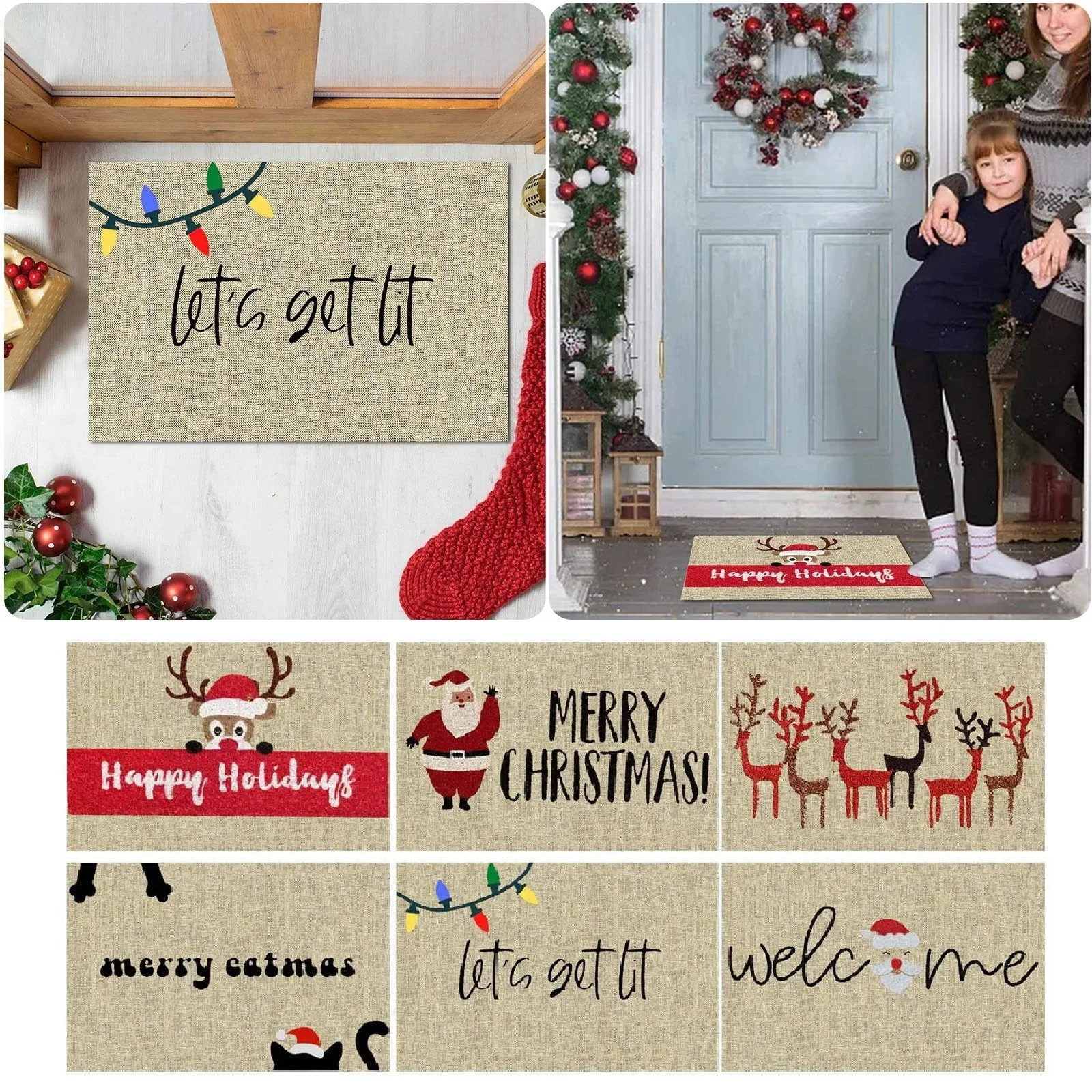 

Рождественский дверной коврик, Рождественский дверной коврик, праздничный сезон, новоселье, подарок, Рождественский Декор, Рождественский приветственный коврик (1 шт.)