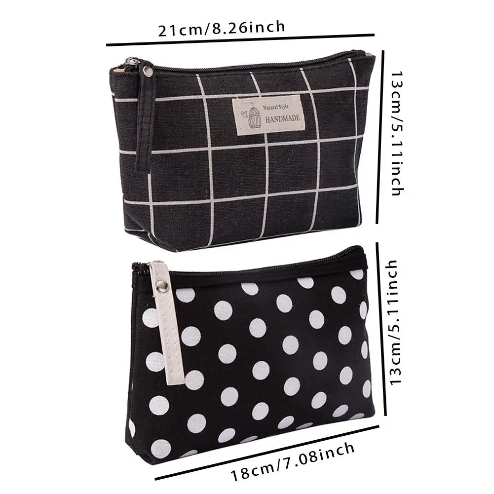 Plaid Printing Cosmetic Bag Makeup Case Women Beauty Organizer Storage Bag for Travel Lady Tote Washing Toiletry Pouch Bags images - 6