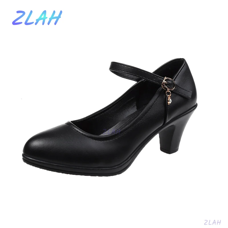 

Spring Women's High Heels Zlah Women's Crystal Buckle Stiletto Office Work Shoes Women's Casual High Heels