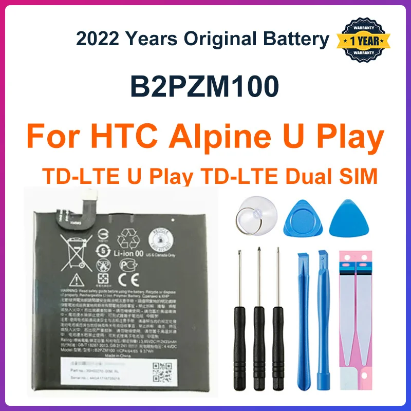 

2021 Years 100%Original 2435mah B2PZM100 Fit For HTC Alpine U Play TD-LTE Dual SIM Batteries Batterij + Tool