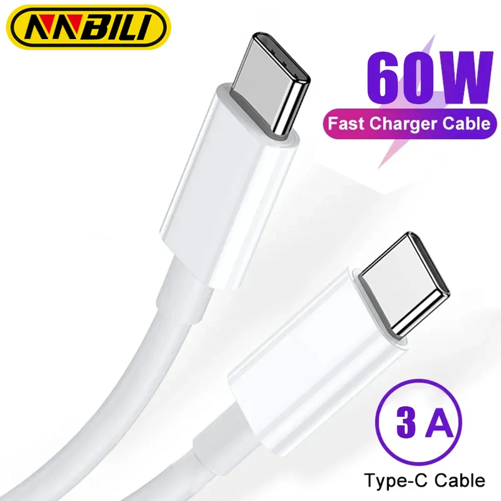 Фото NNBILI PD 60 Вт USB C — USB Type C Кабель для быстрой зарядки данных для Huawei, Samsung, Xiaomi, Macbook iPad Data Line Type C-Type C №1